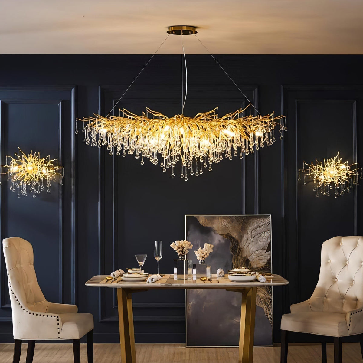 Solina Lustre Cristal Postmoderne Luxueux