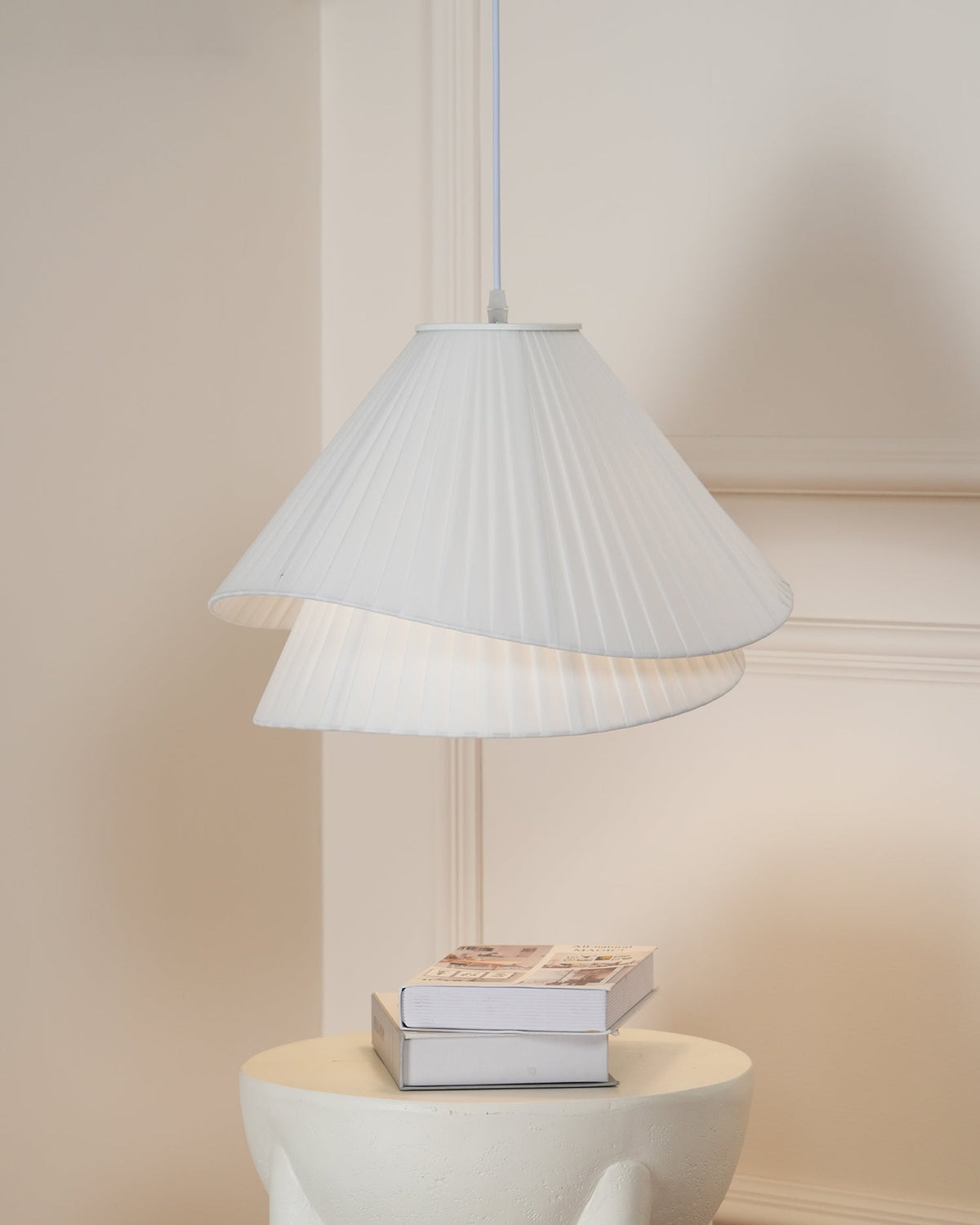Tempo Pleated Pendant Light-Neutral Decor