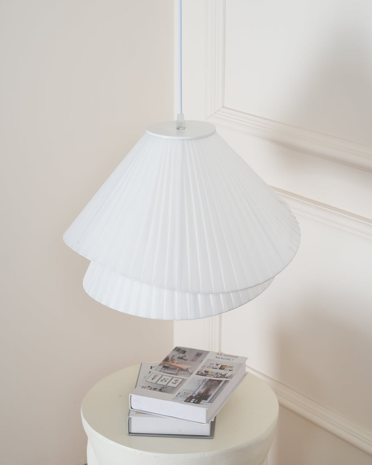 Tempo Pleated Pendant Light-Neutral Decor