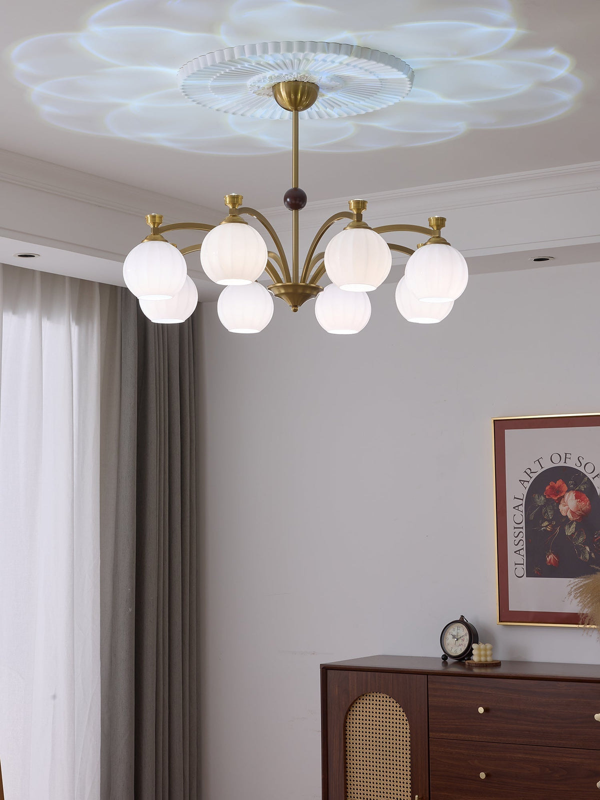 Dovios Lustre Verre Bois Vintage Élégance