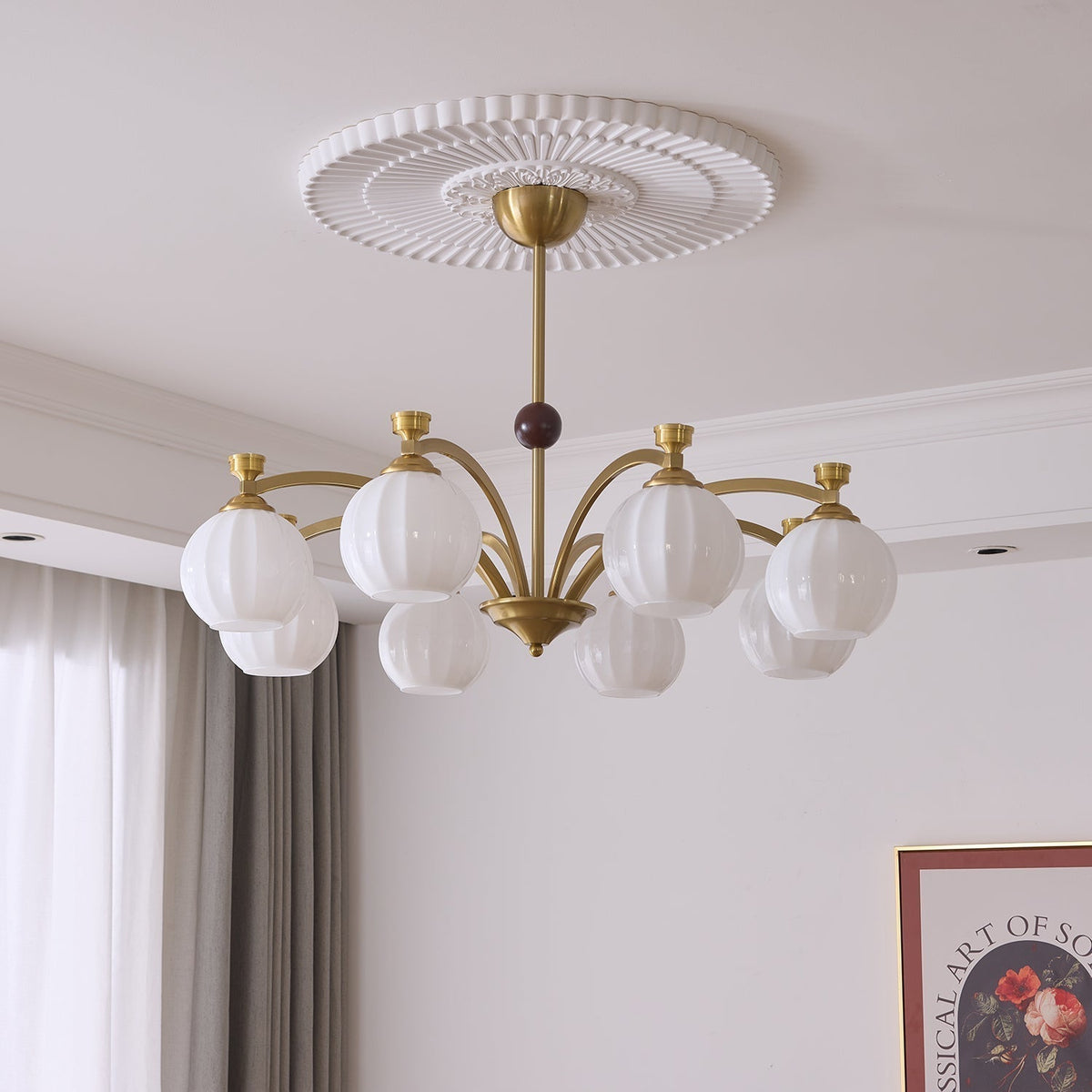 Dovios Lustre Verre Bois Vintage Élégance