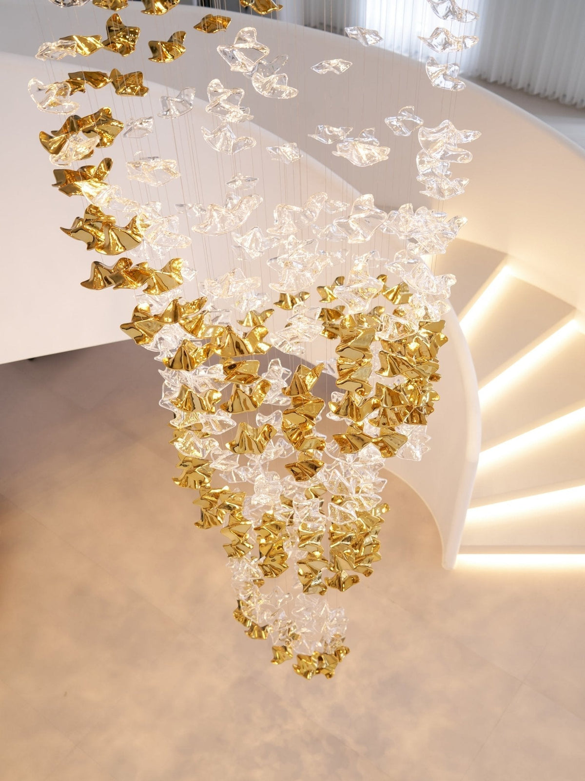 Nephele Lustre Feuille en Cristal