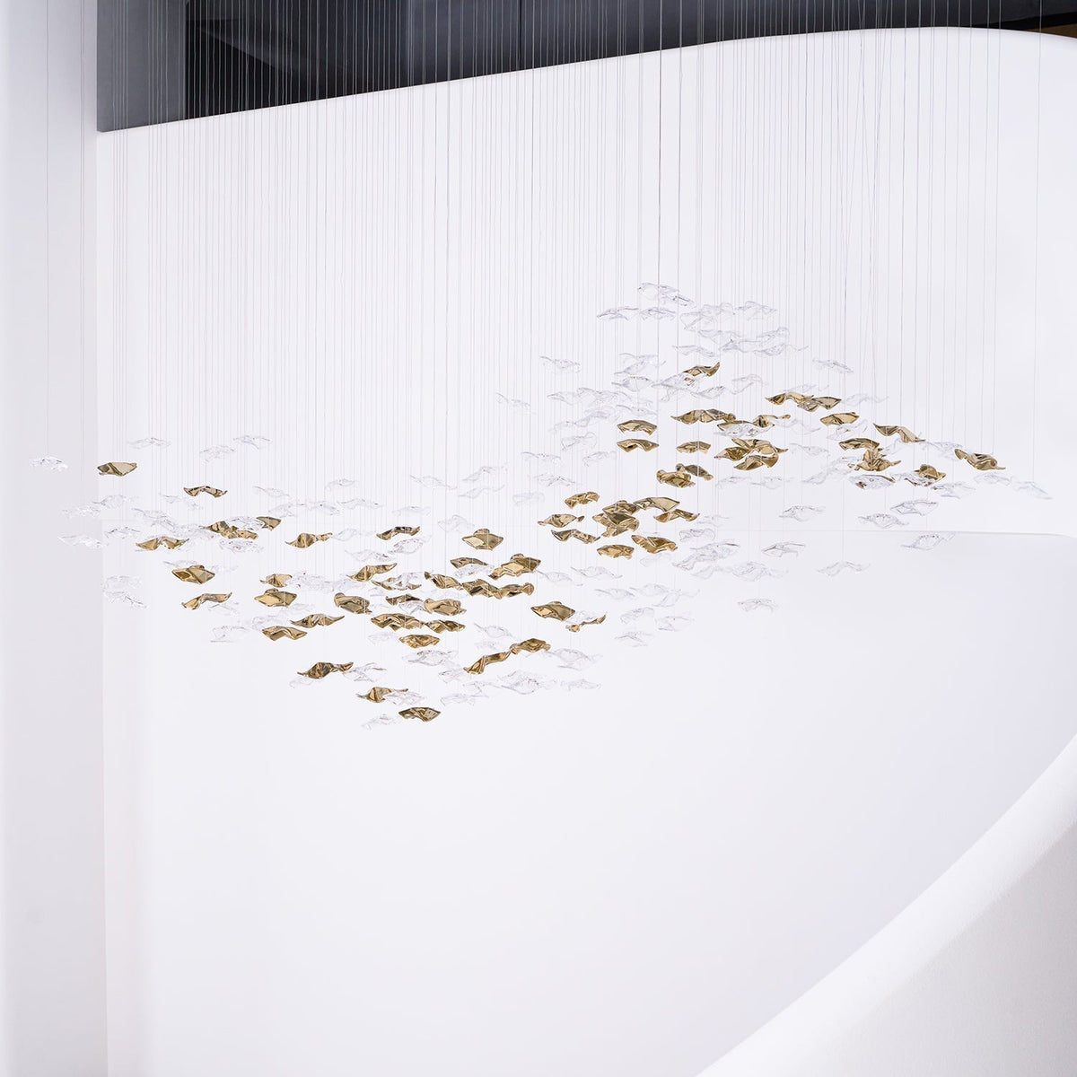 Nephele Lustre Feuille en Cristal