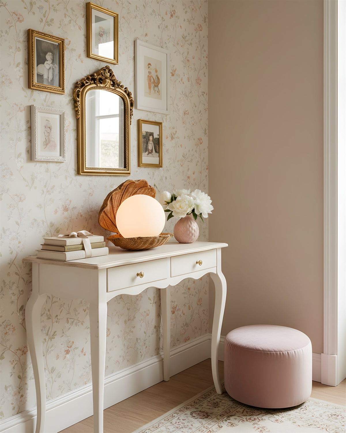 Rivuella Lampe de Table en Coquillage