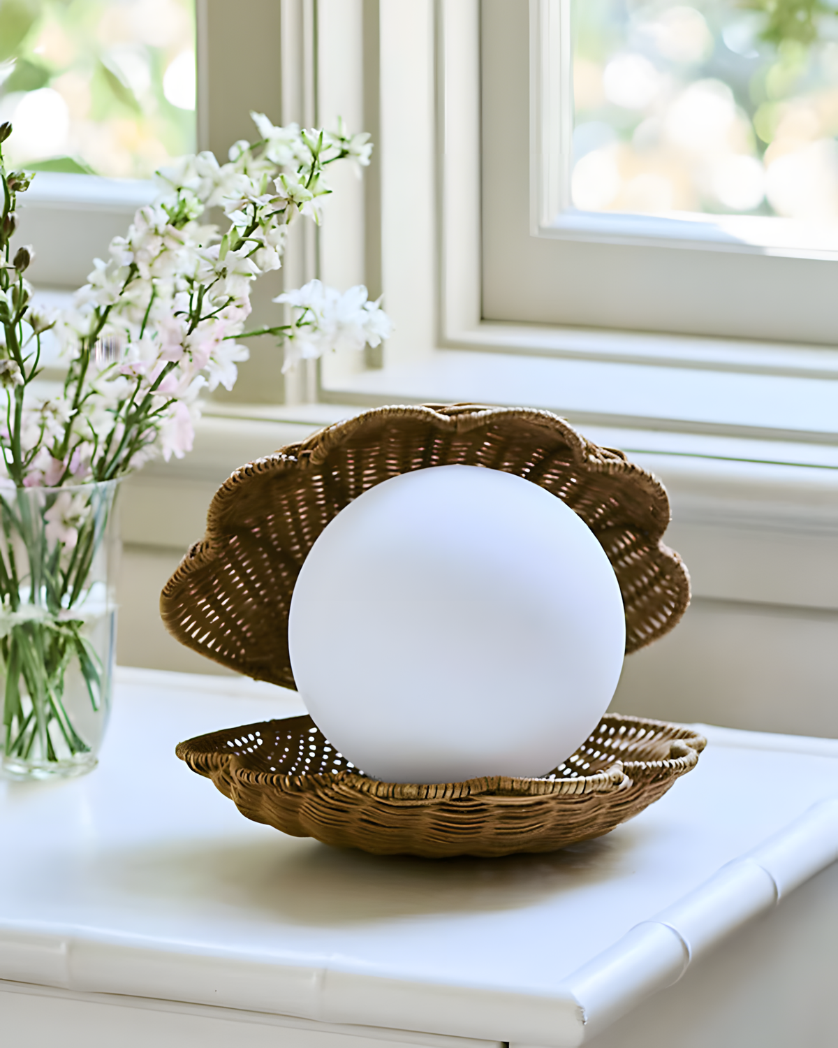 Rivuella Lampe de Table en Coquillage