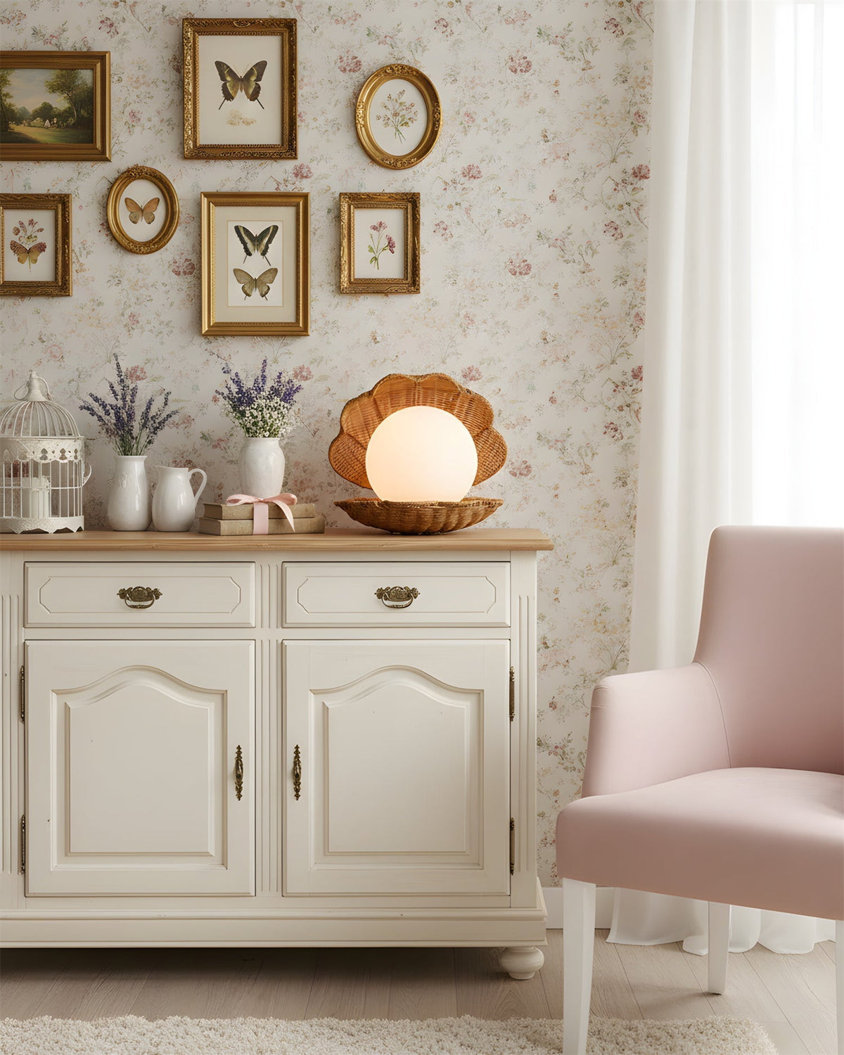 Rivuella Lampe de Table en Coquillage