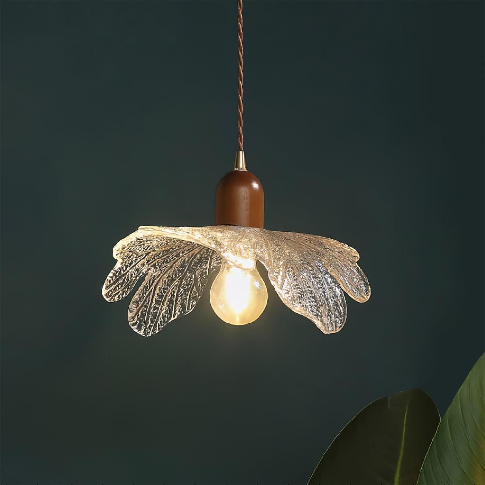 Pendant Lamp Tiffany-Style Glass Floral Shade Art-Neutral Decor
