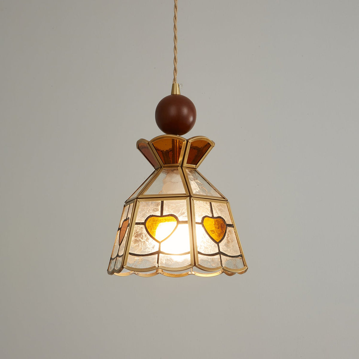 Florace Suspension Vintage en Bois et Verre