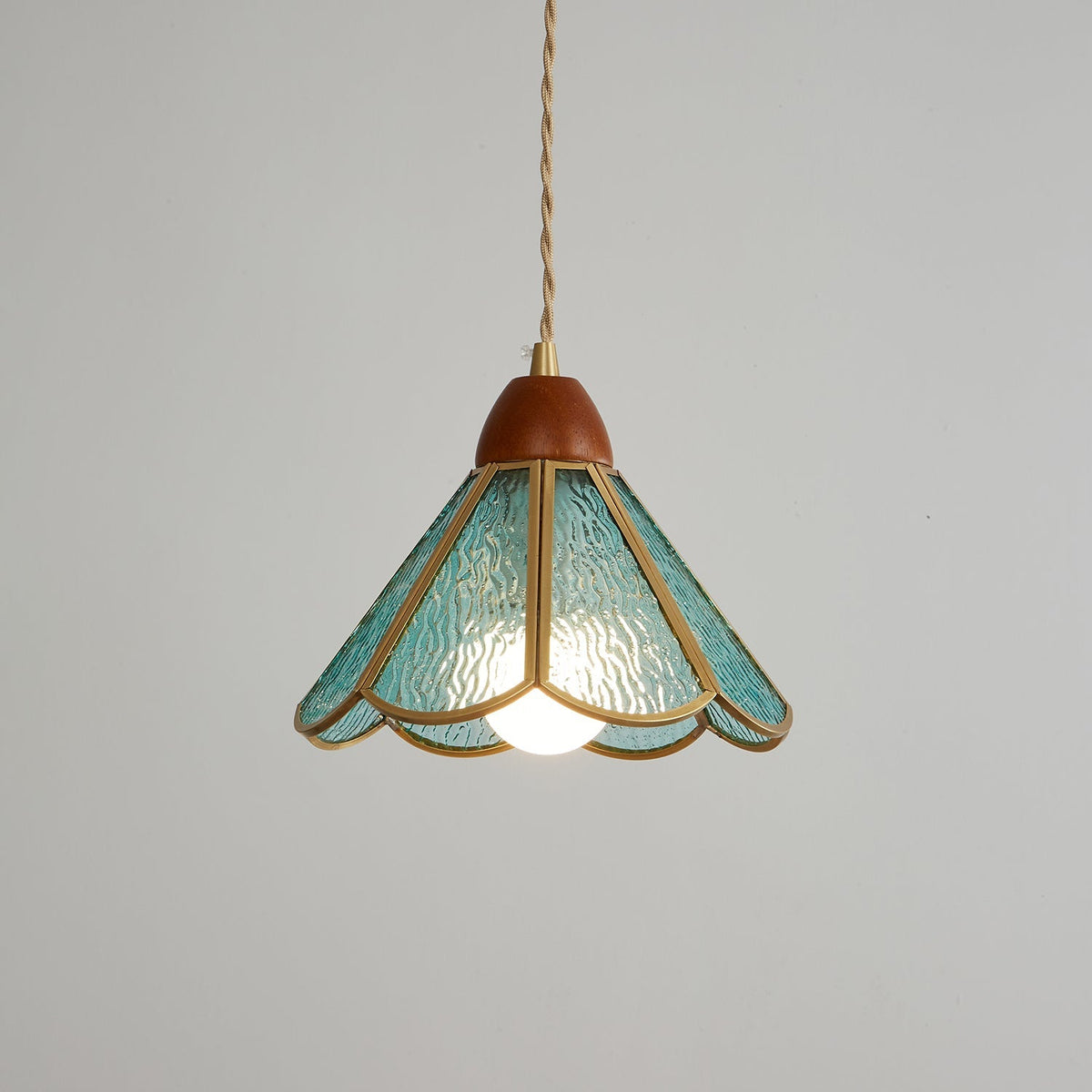 Florace Suspension Vintage en Bois et Verre