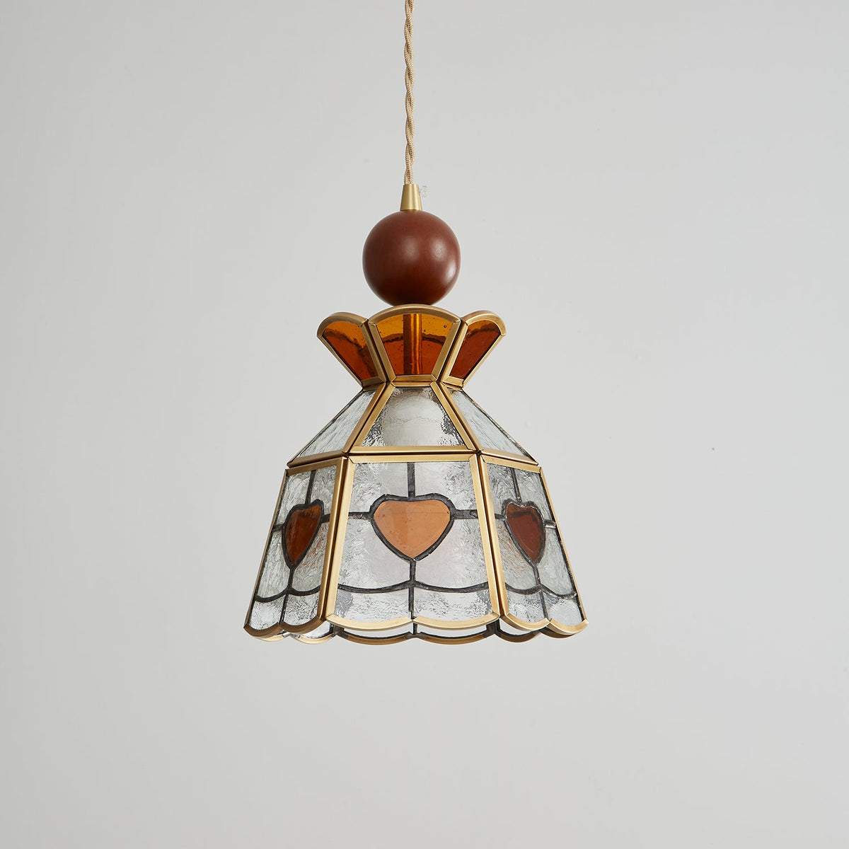 Florace Suspension Vintage en Bois et Verre