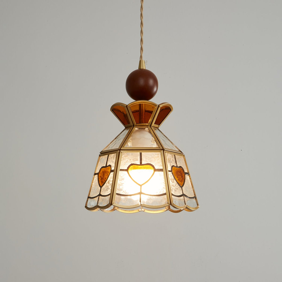 Florace Suspension Vintage en Bois et Verre