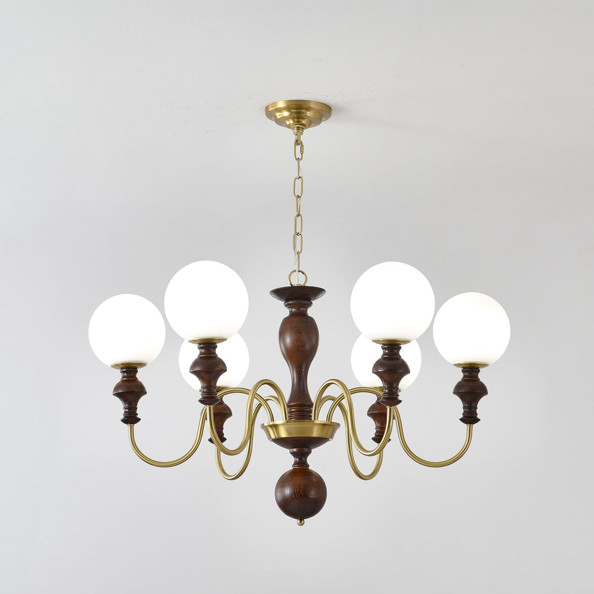 Darenoris Lustre Bois Laiton Globe Intemporel
