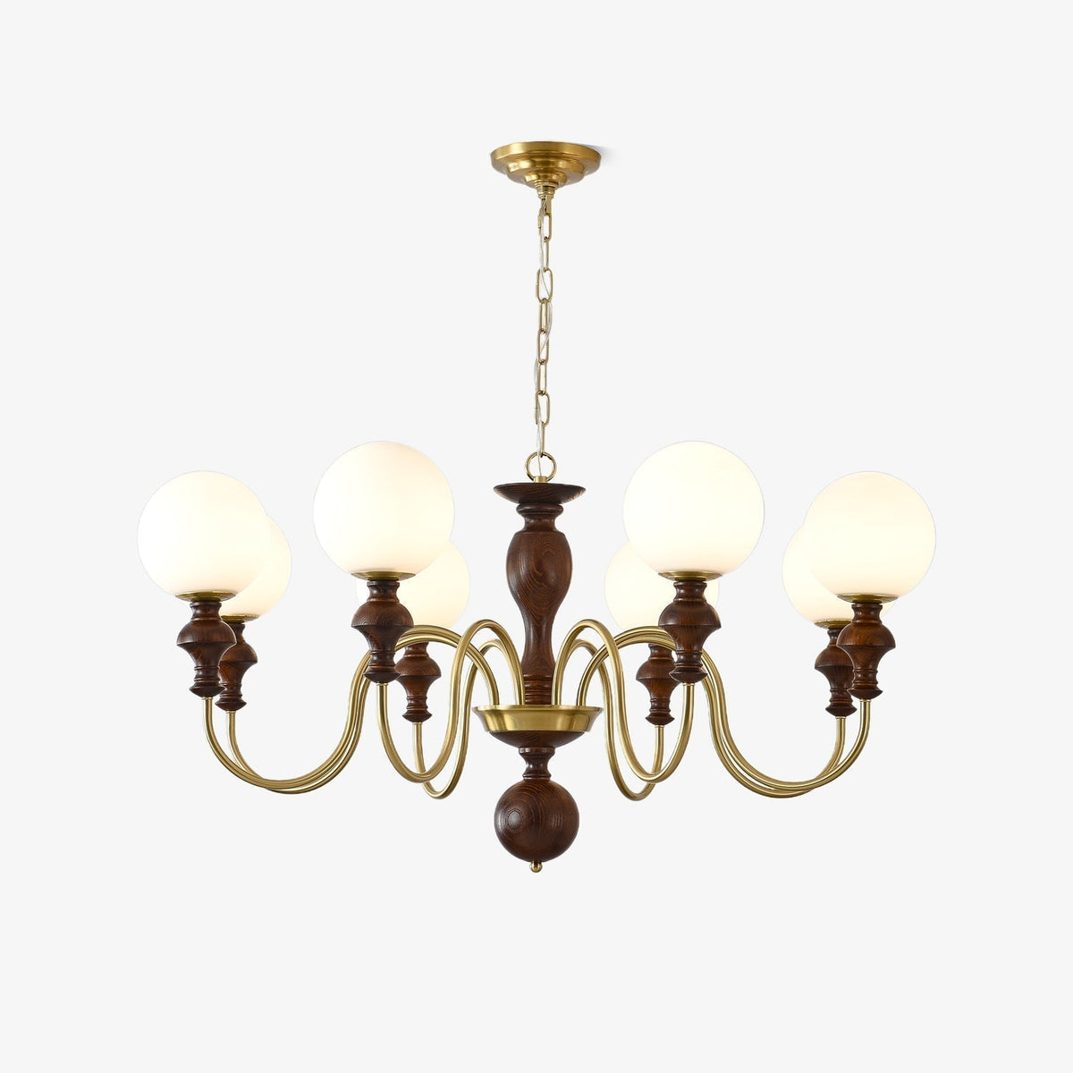 Darenoris Lustre Bois Laiton Globe Intemporel