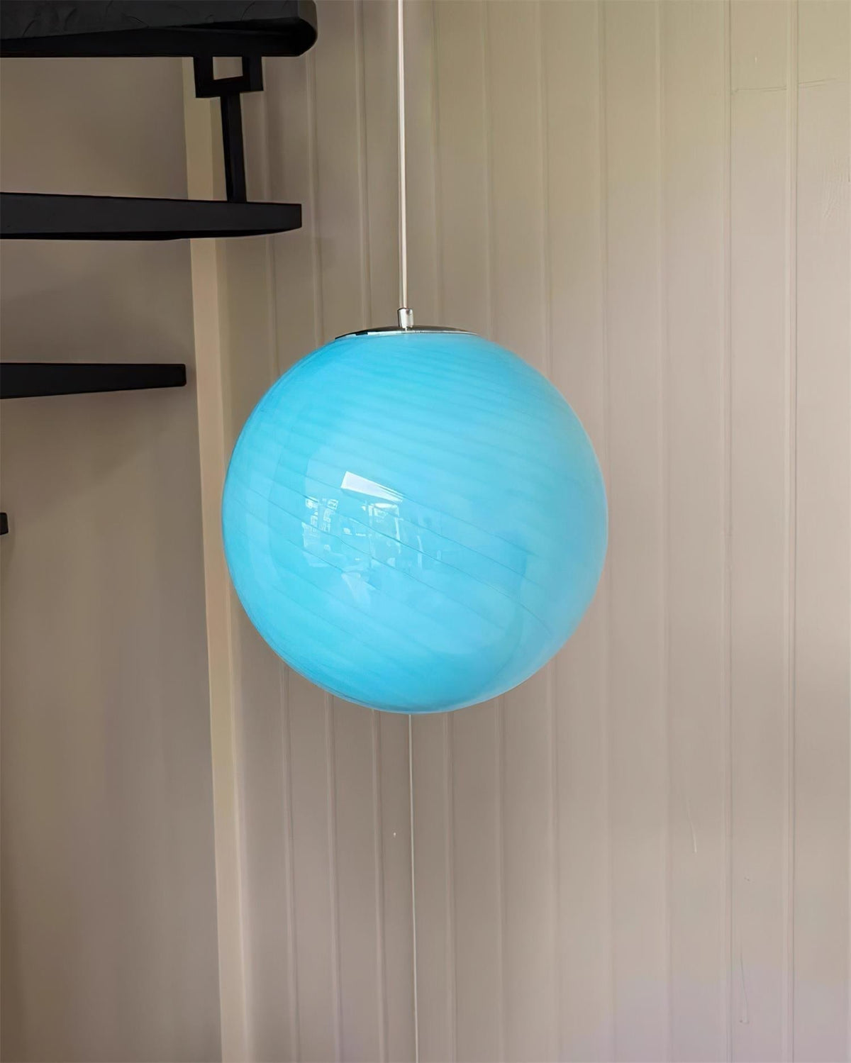 Dorvian Pendant Lamp Glass Globe Blue Modern-Neutral Decor