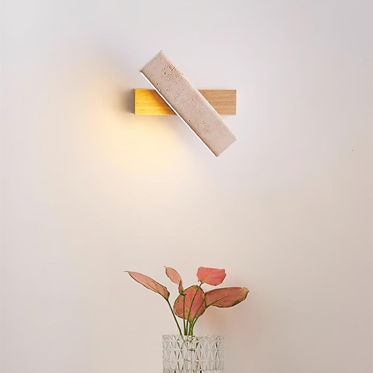Novra Travertine Rotating Wall Lamp-Neutral Decor