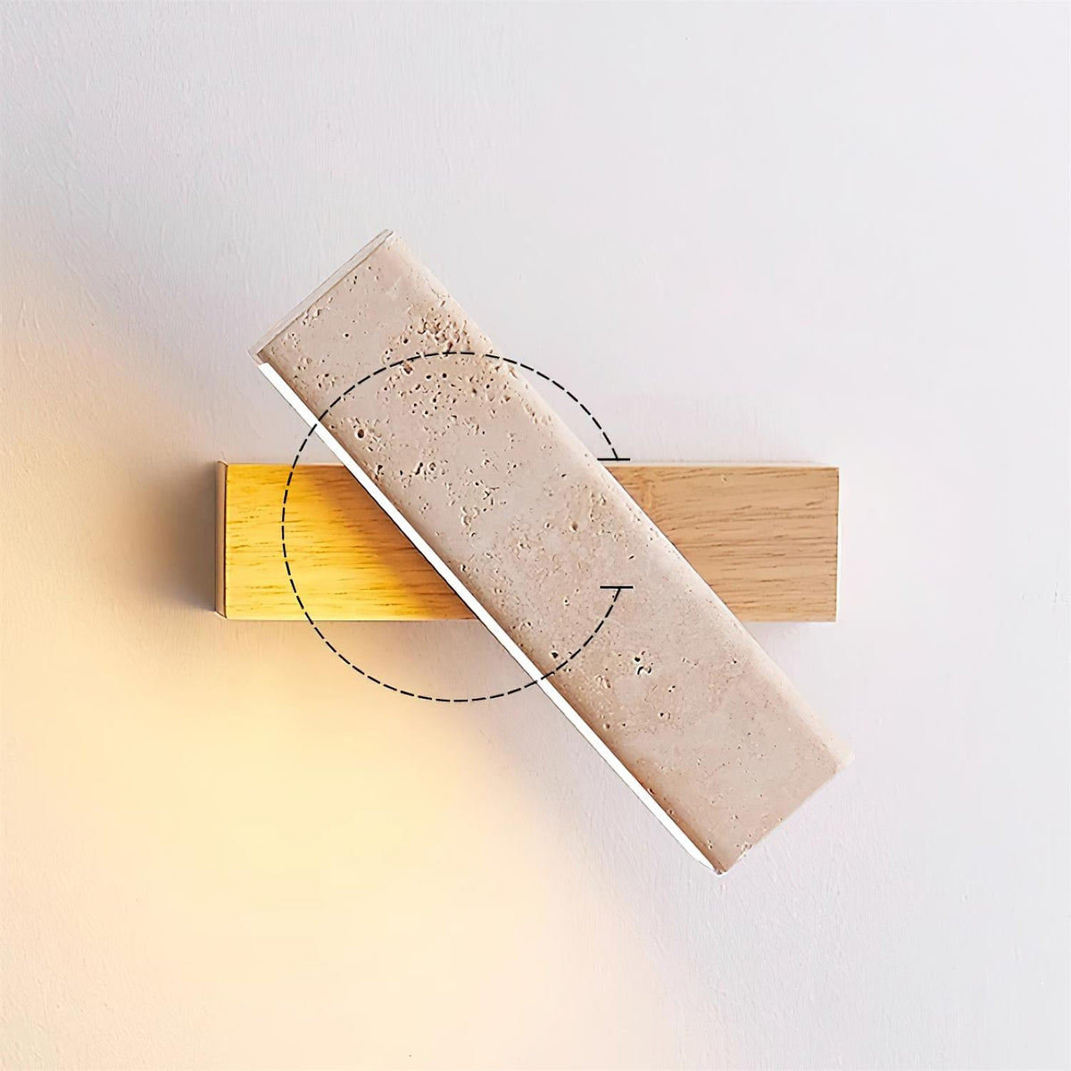 Novra Travertine Rotating Wall Lamp-Neutral Decor