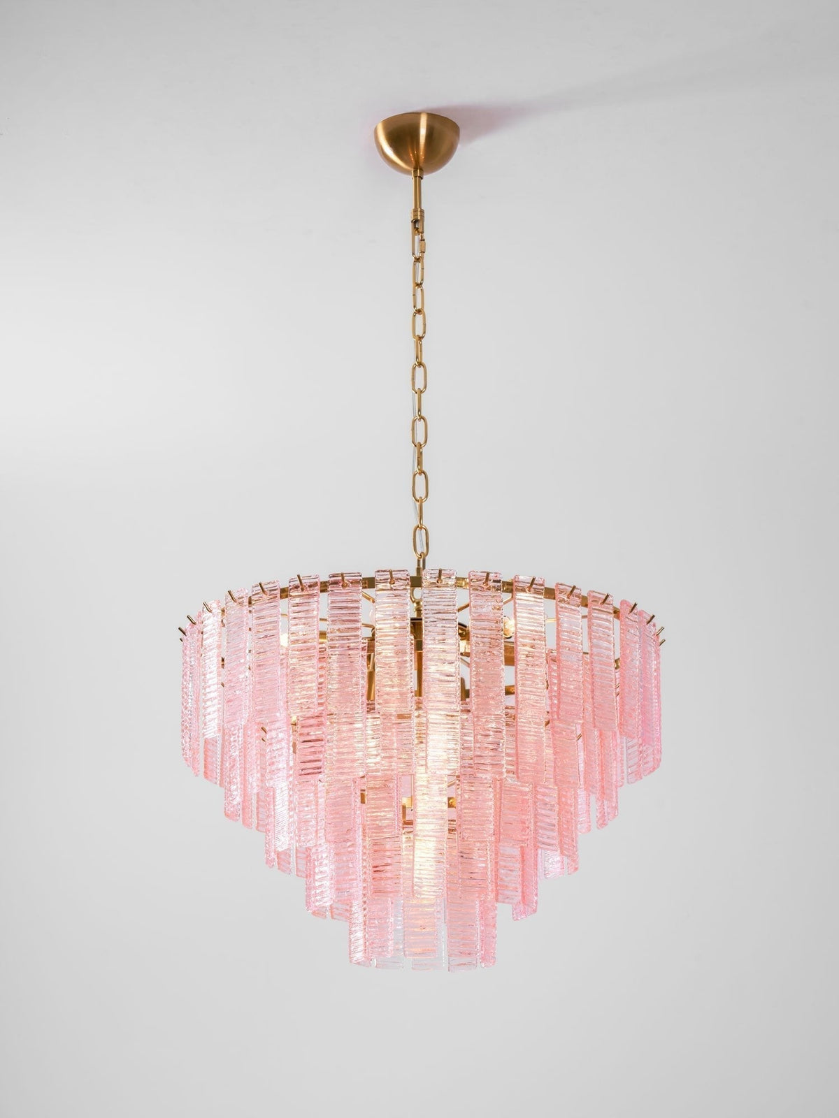 Nivoria Lustre Rose Murano Verre Superposé Vintage Luxe