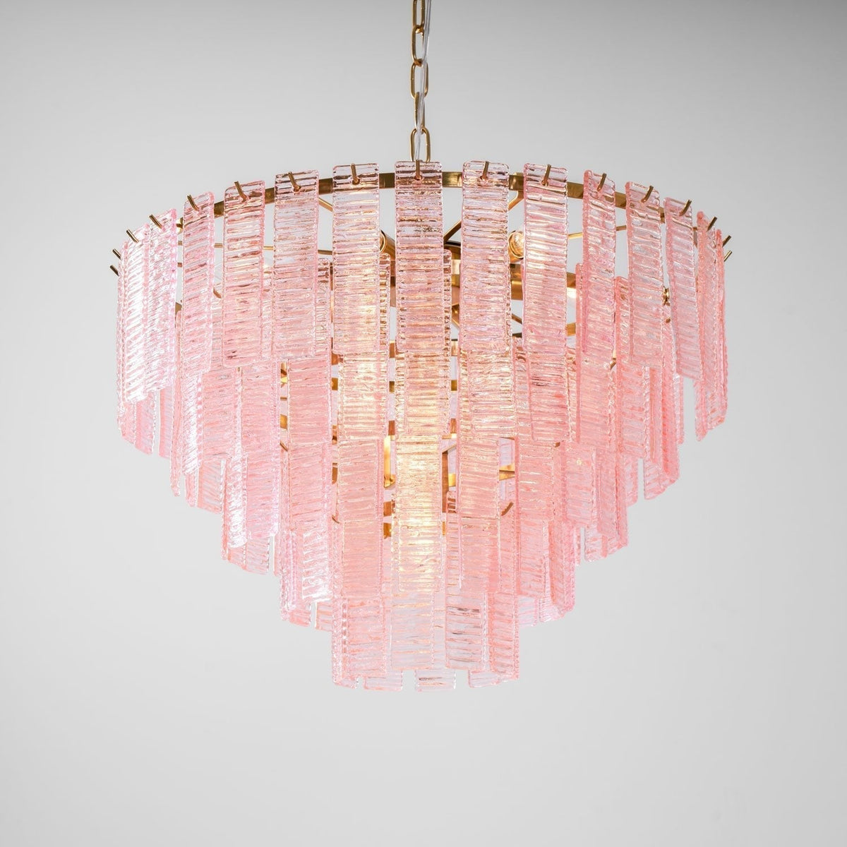 Nivoria Lustre Rose Murano Verre Superposé Vintage Luxe