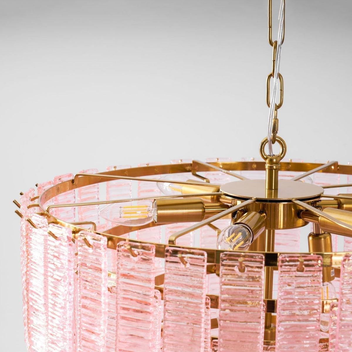 Nivoria Lustre Rose Murano Verre Superposé Vintage Luxe