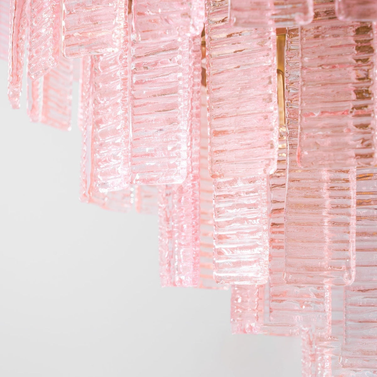 Nivoria Lustre Rose Murano Verre Superposé Vintage Luxe