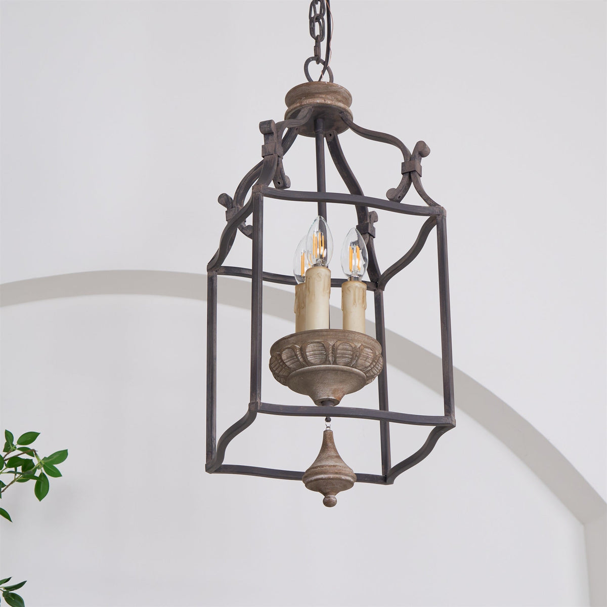 Lirexon Traditionnel Volière Sculpté à la Main Bois Lustre-Cielum