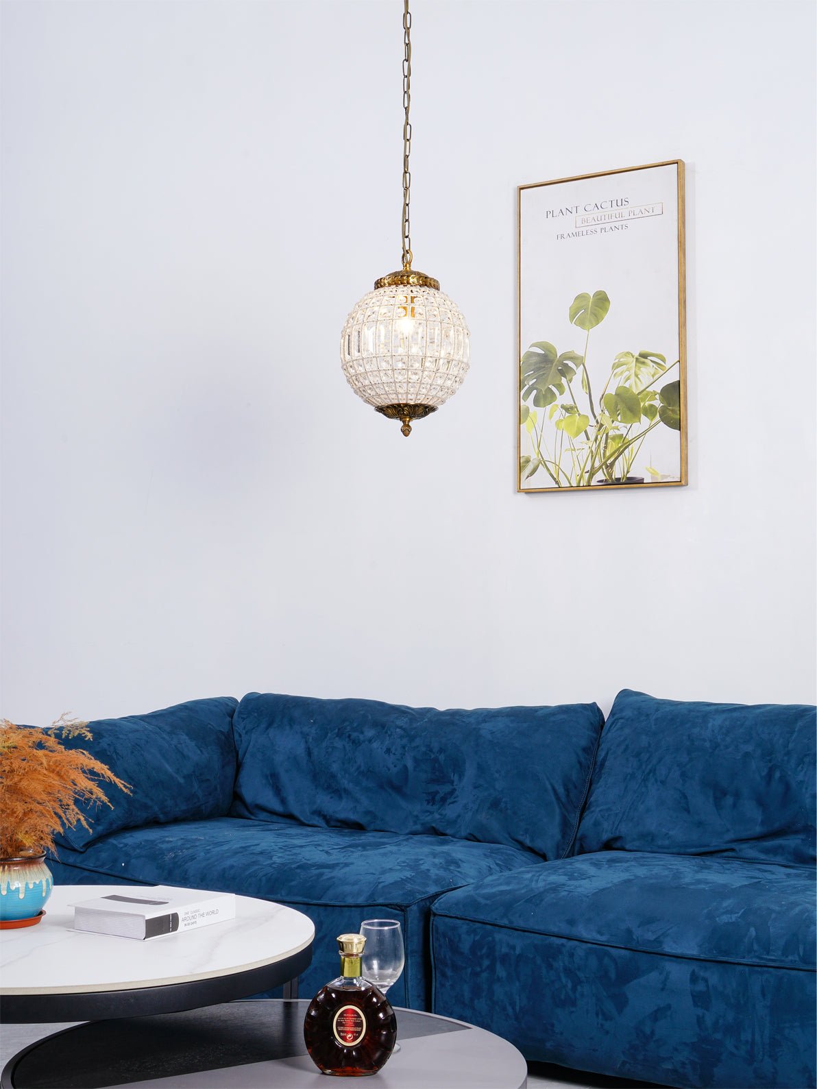 Calaine Lustre Gold Globe Crystal Vintage