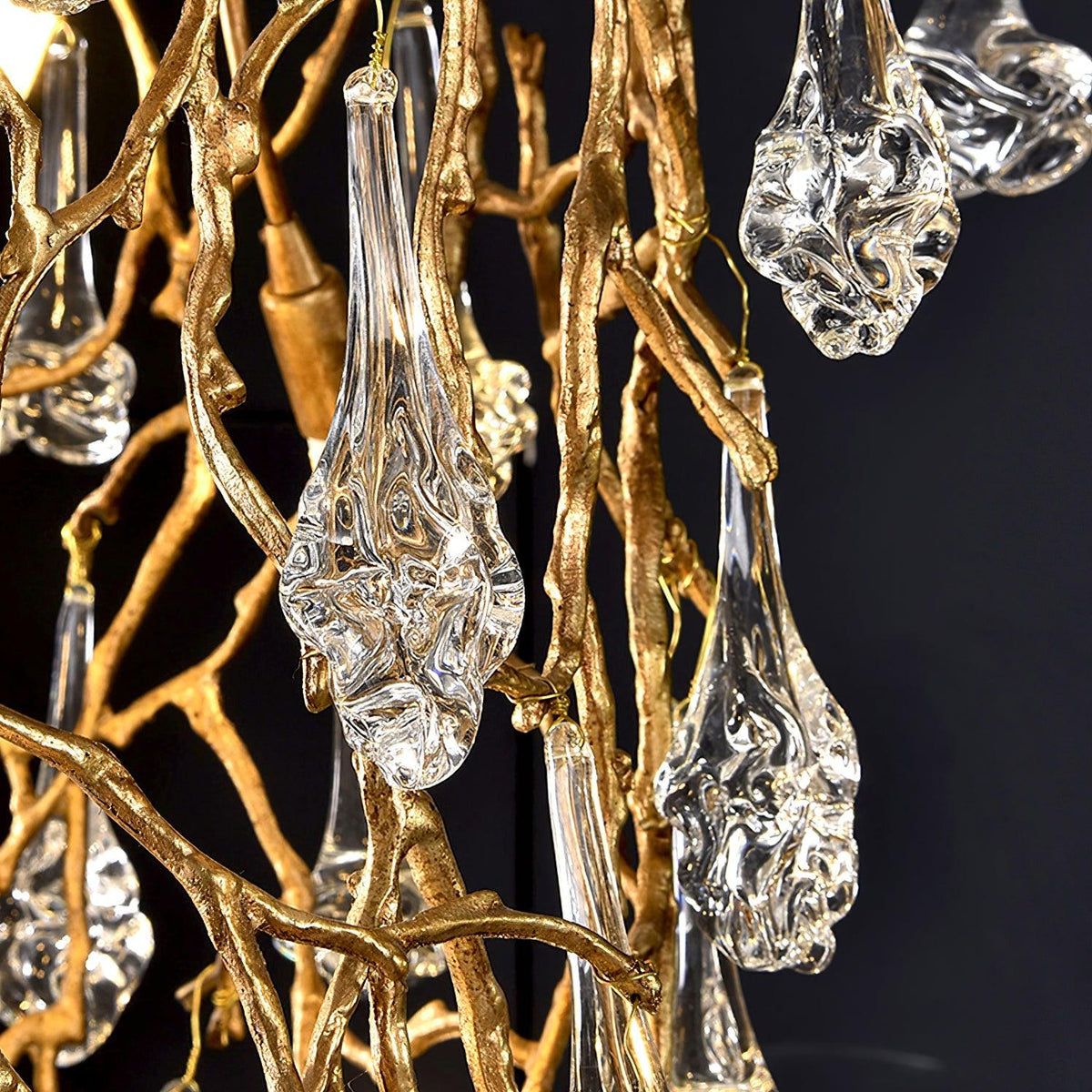 Ivariane Lustre Laiton Cristal Forme Branche d'Arbre et Échelle