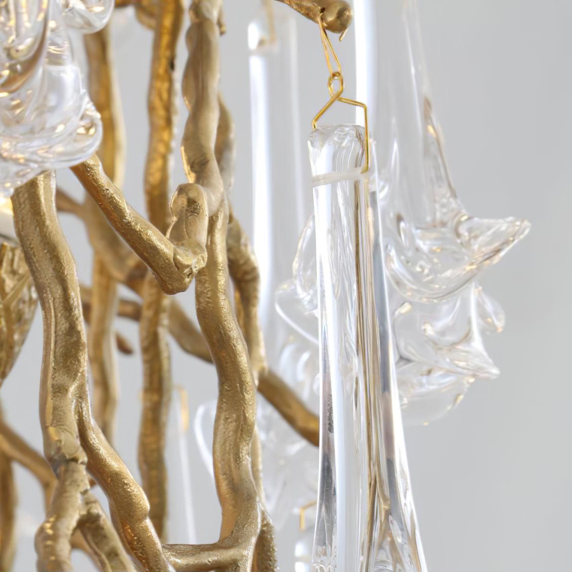 Ivariane Lustre Laiton Cristal Forme Branche d'Arbre et Échelle