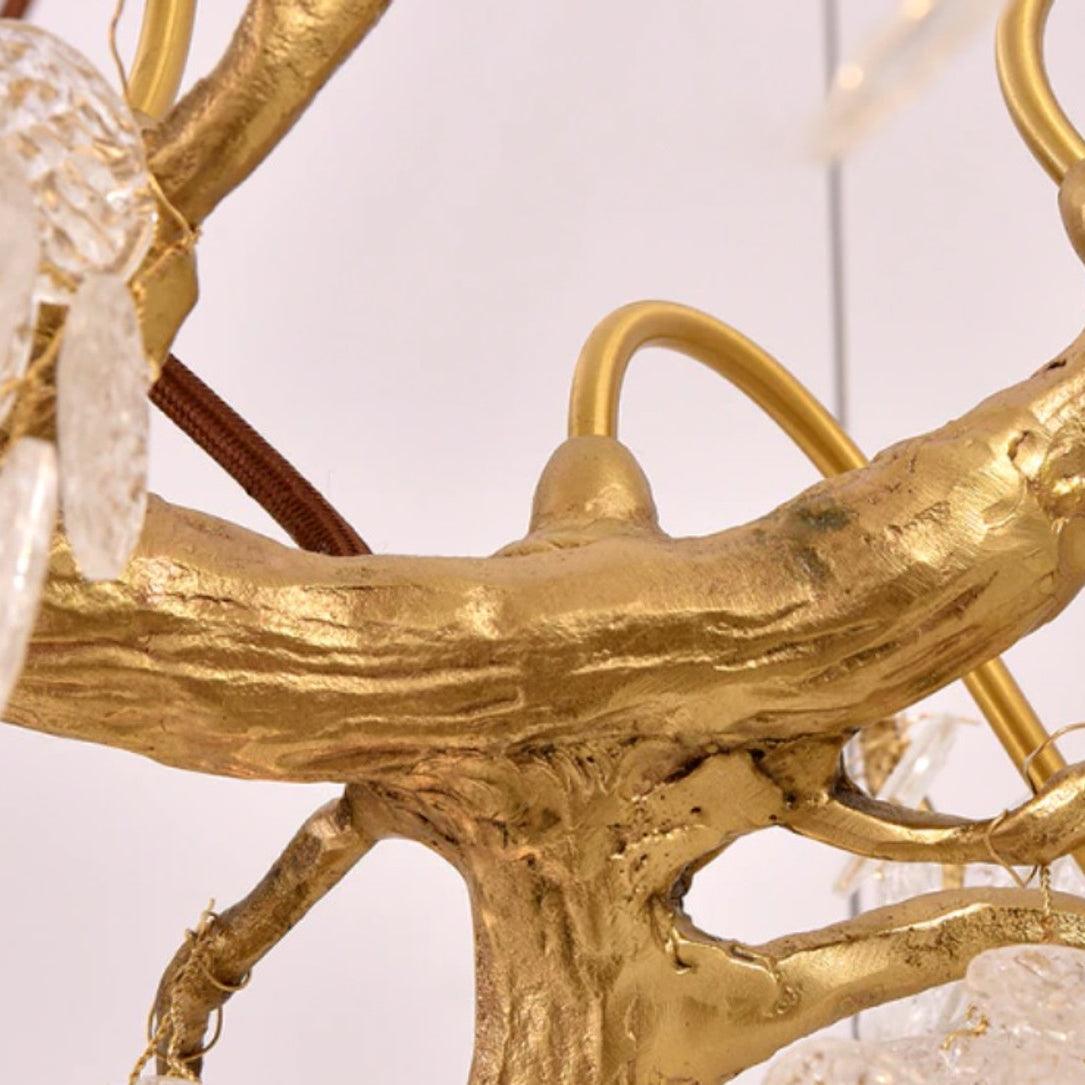 Ivariane Lustre Laiton Cristal Forme Branche d'Arbre et Échelle