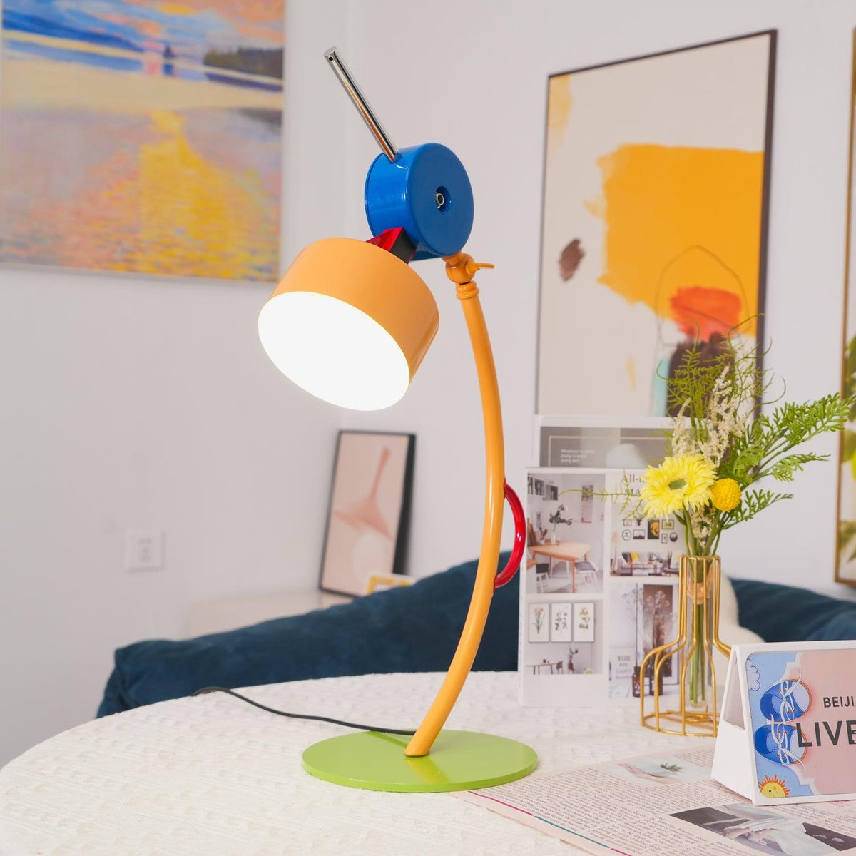 Niraneria Lampe de Table en Acrylique d'Art Expressive