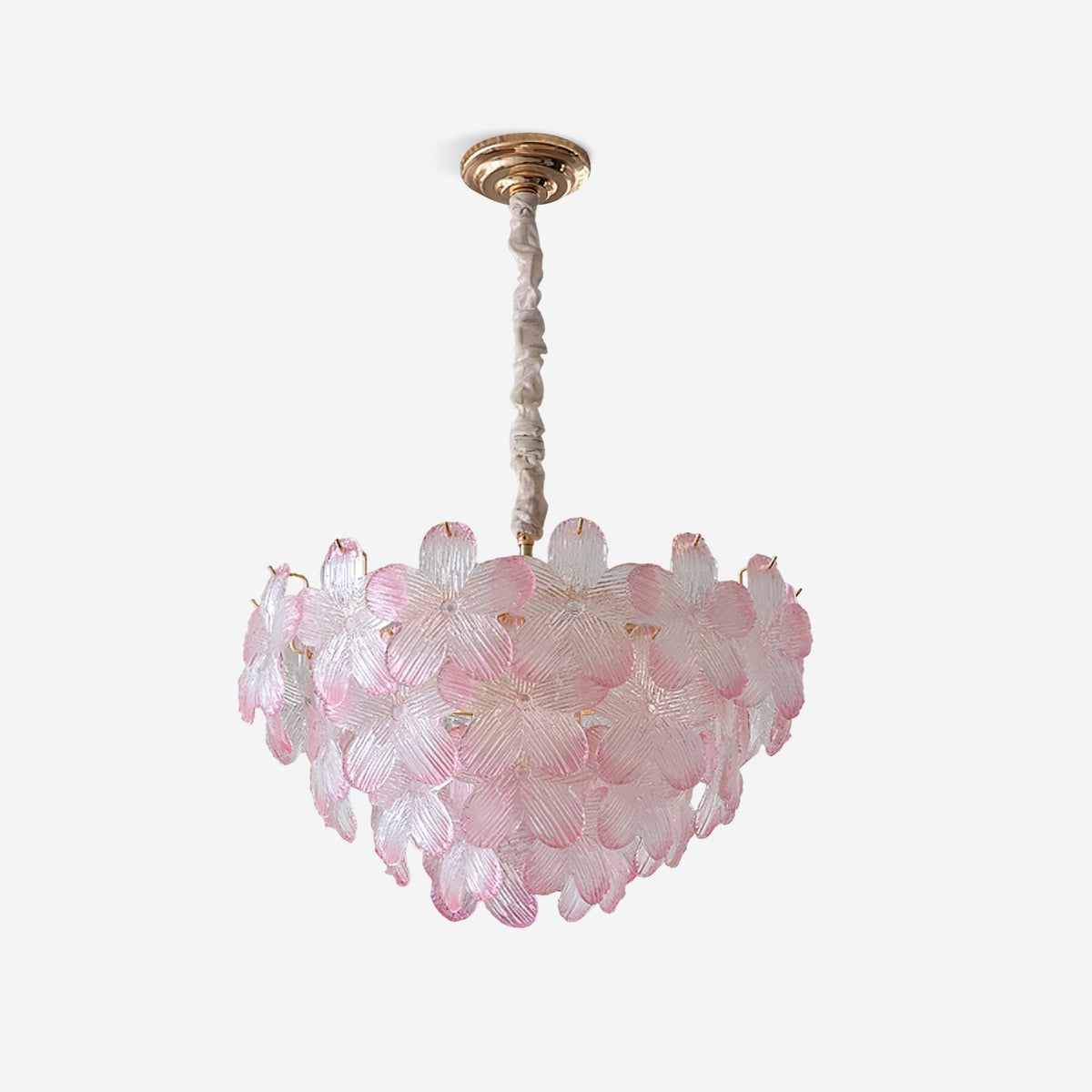 Cavine Pink Glass Flower Chandelier-Neutral Decor
