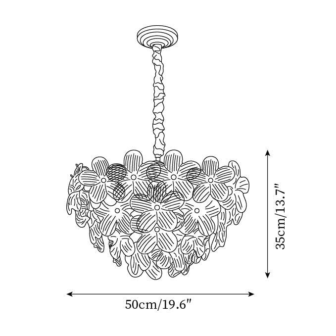 Cavine Pink Glass Flower Chandelier-Neutral Decor