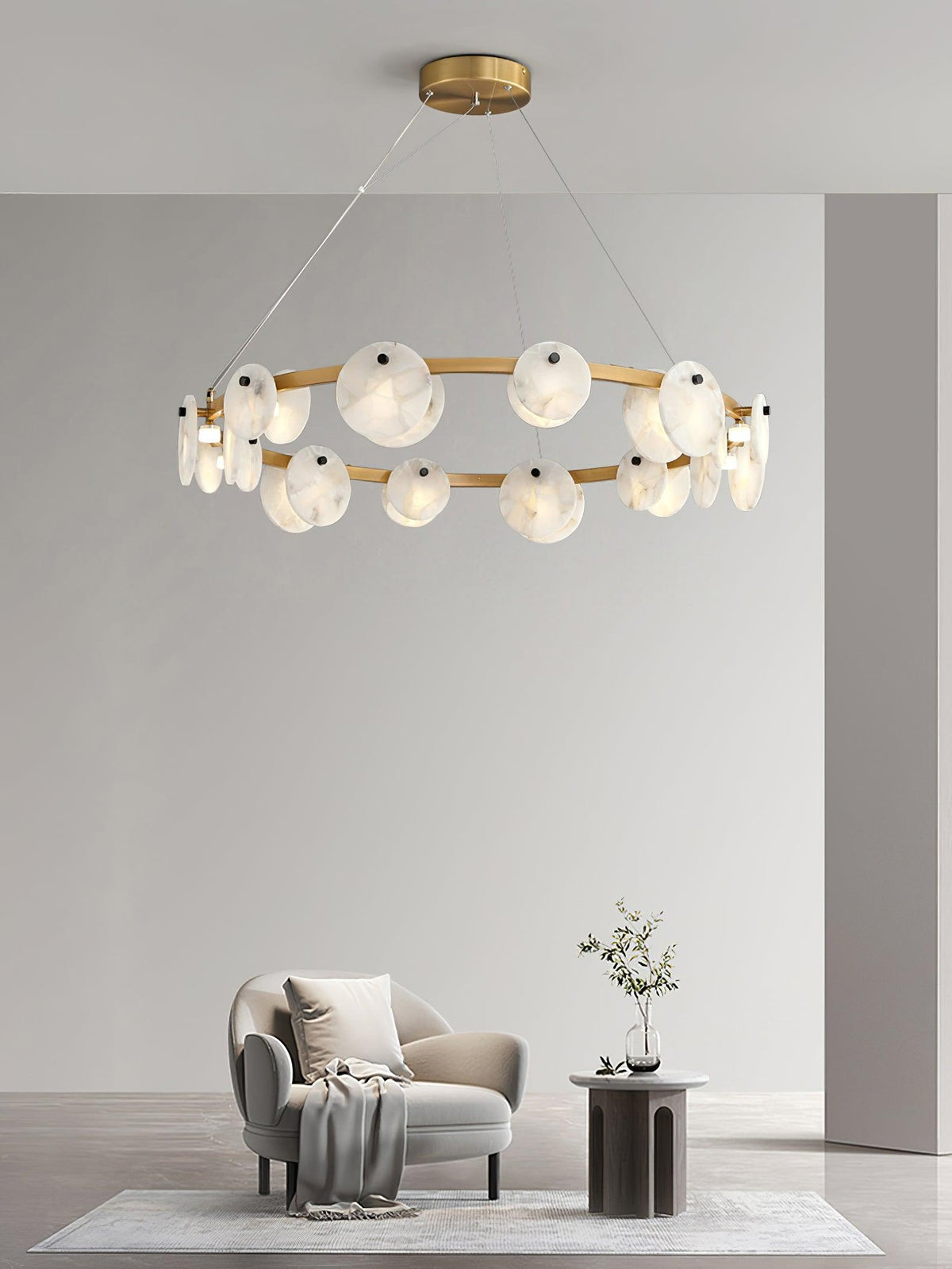Olveneth Lustre Moderne en Albâtre
