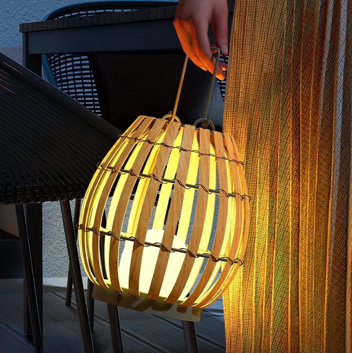 Vereris Lampe Extérieure Lanterne Tressée Tropic