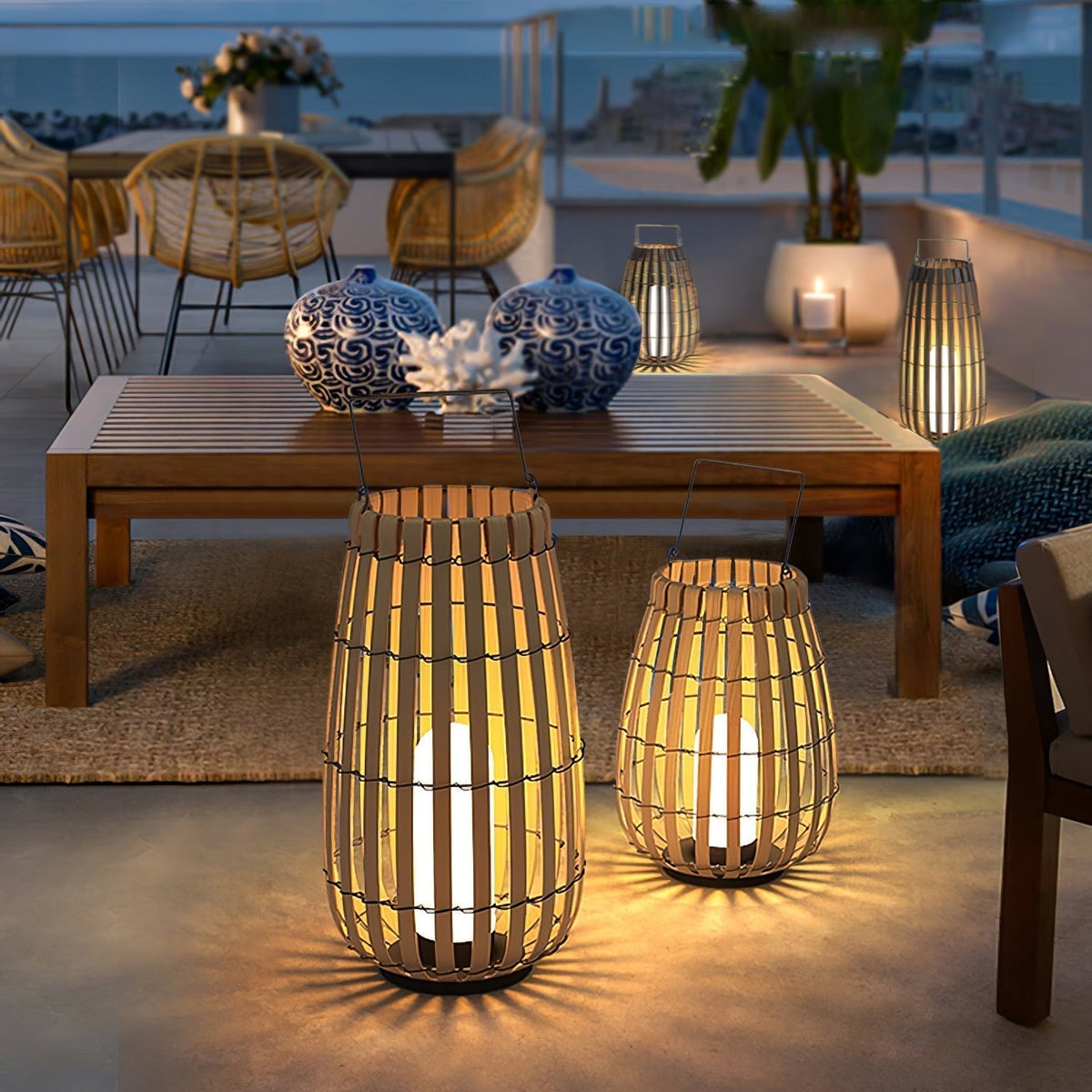 Vereris Lampe Extérieure Lanterne Tressée Tropic