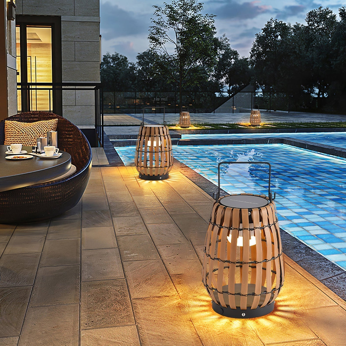 Vereris Lampe Extérieure Lanterne Tressée Tropic