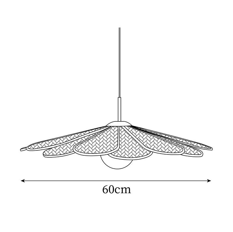Pendant Lamp Rattan Petal Shade Metal Frame Tropical-Neutral Decor
