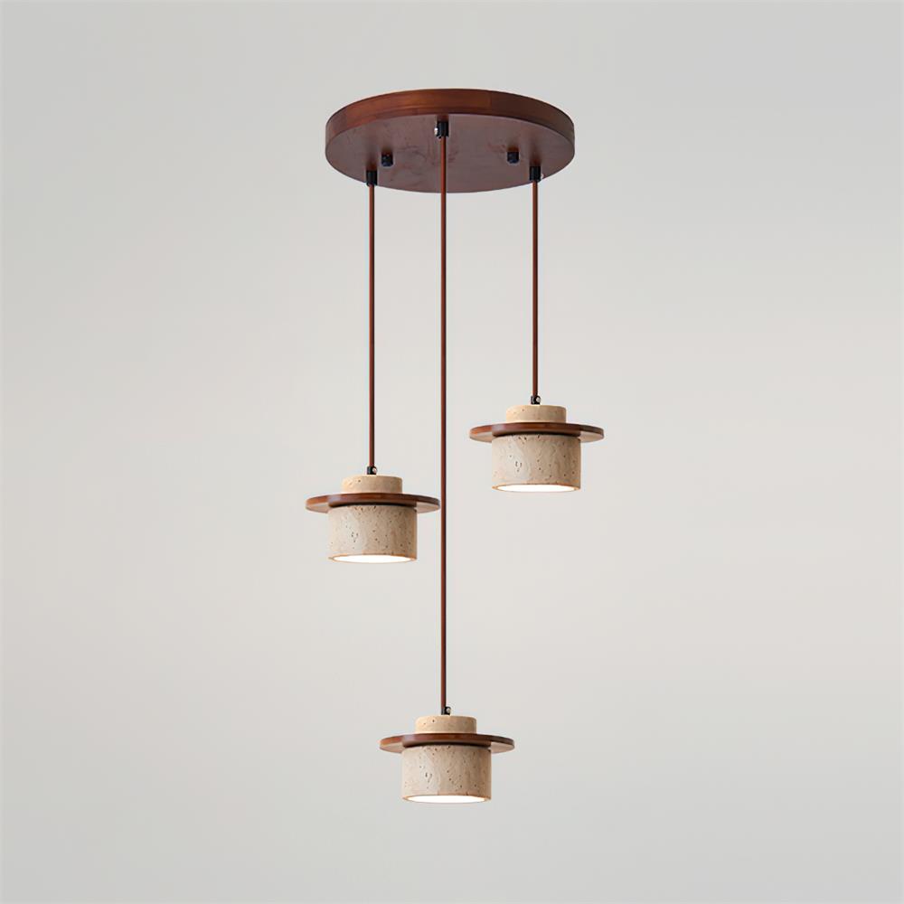 Eluno Pendant Lamp Set Multi-Light Travertine-Neutral Decor