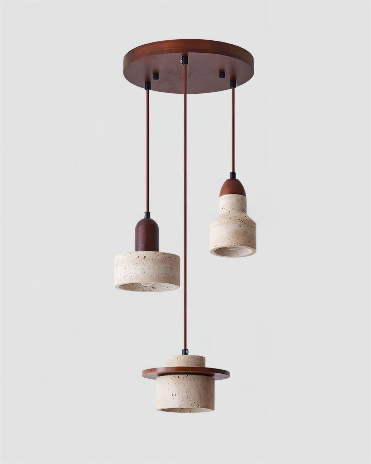Eluno Pendant Lamp Set Multi-Light Travertine-Neutral Decor