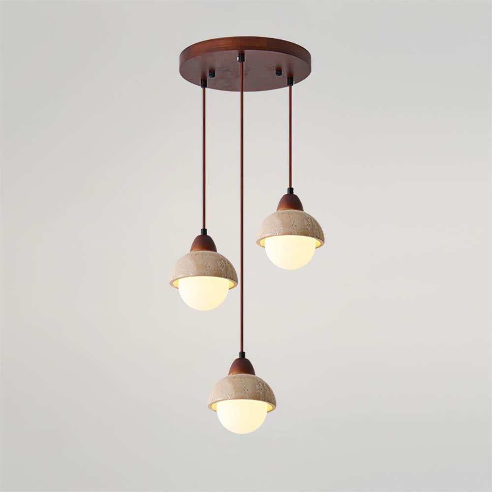 Eluno Pendant Lamp Set Multi-Light Travertine-Neutral Decor