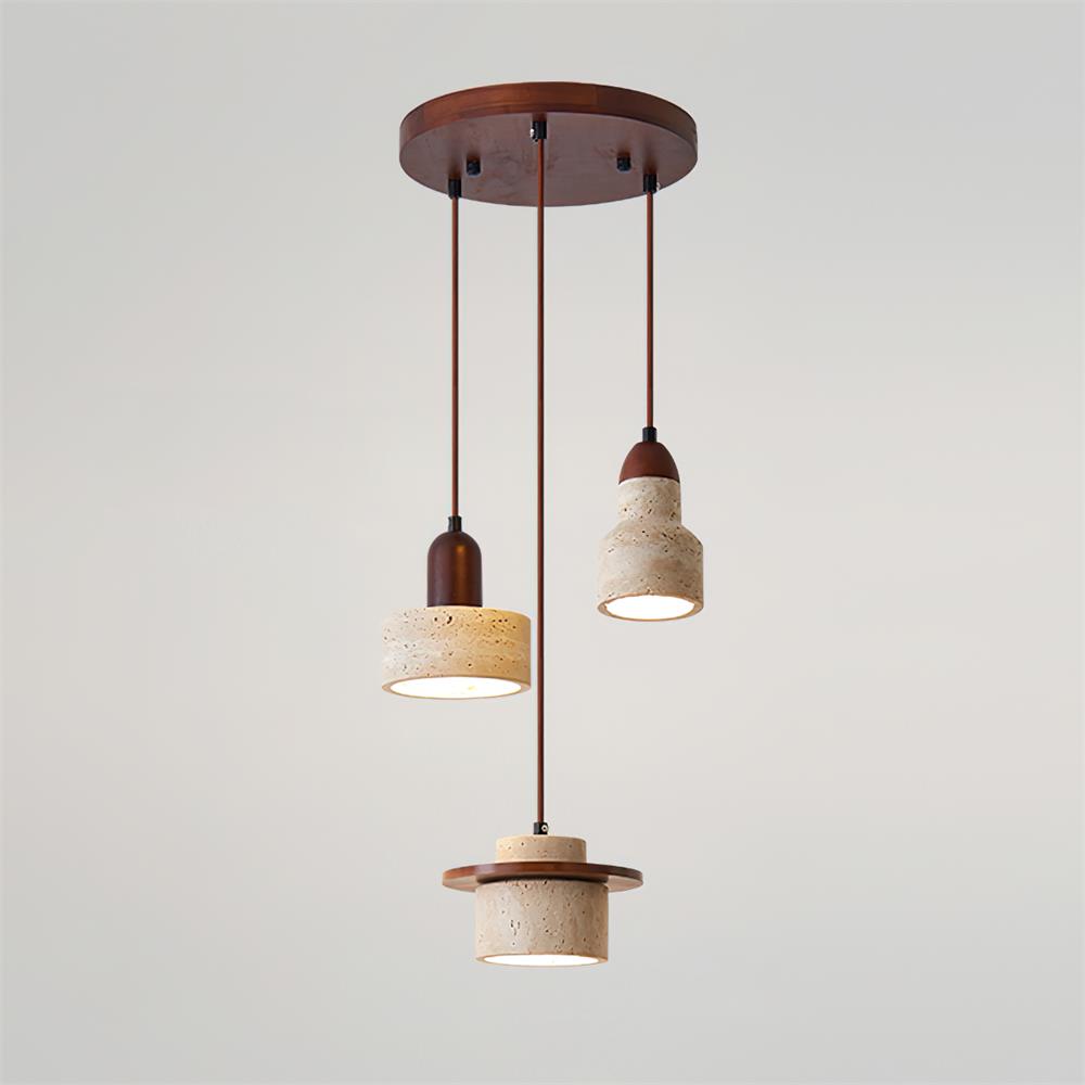 Eluno Pendant Lamp Set Multi-Light Travertine-Neutral Decor