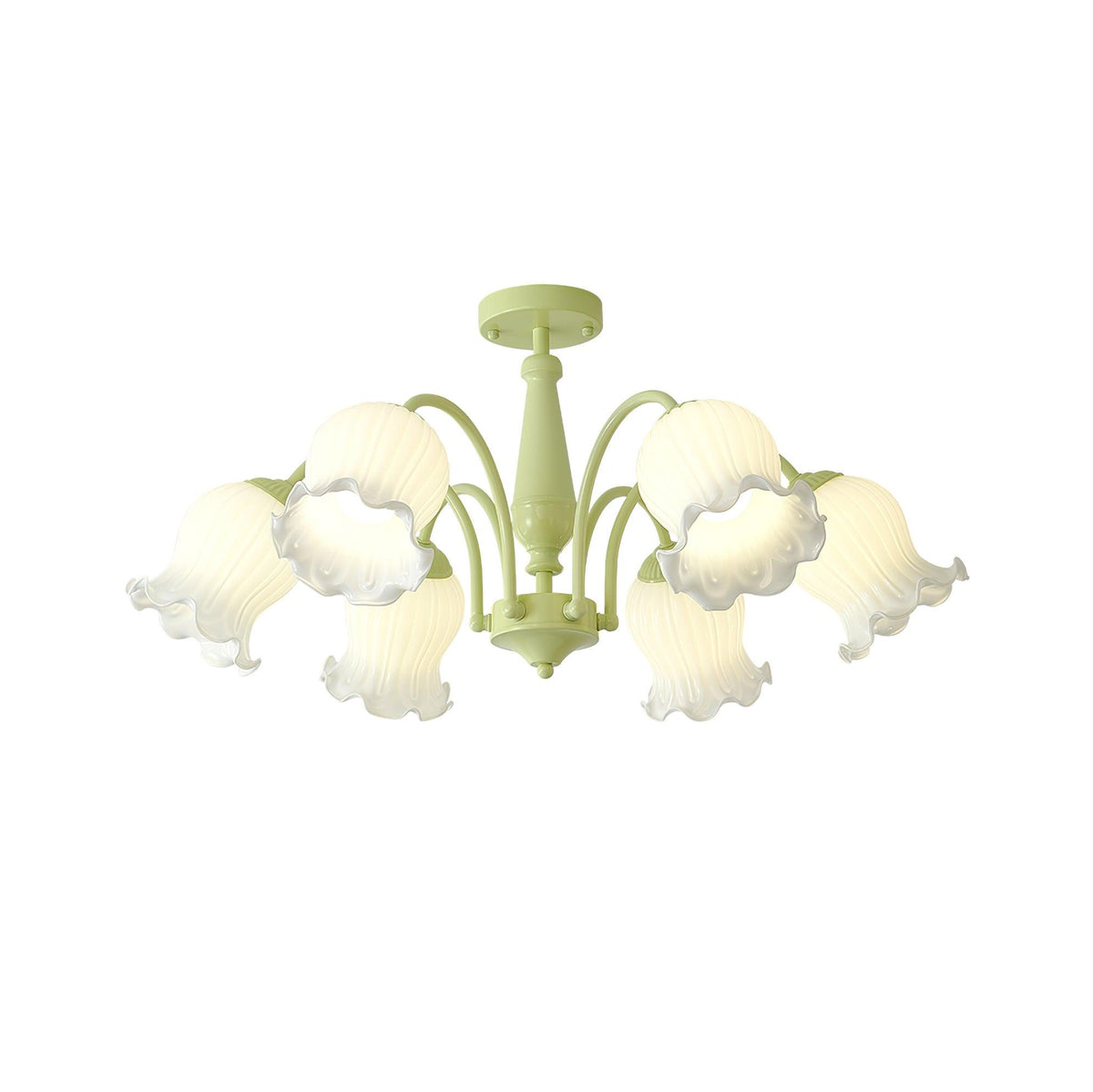 Celeria Lustre Trompette Fleurs Pétales en Verre Pastel
