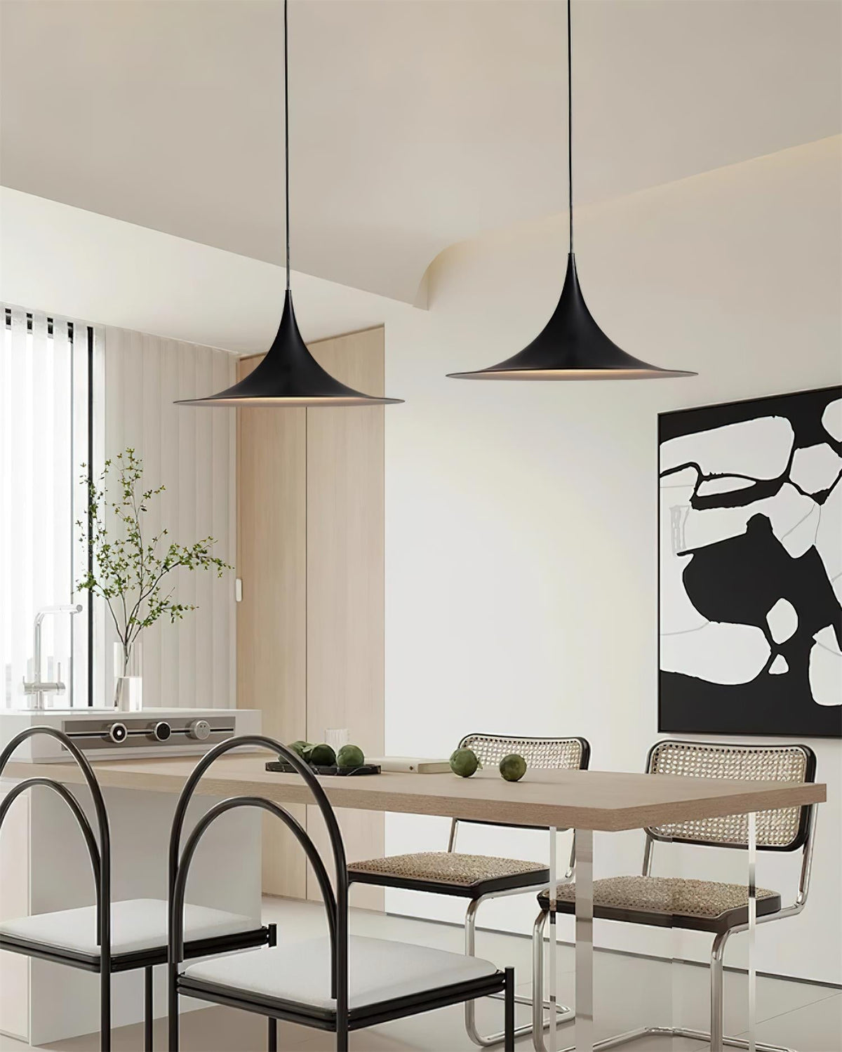 Viro Pendant Lamp Slim Neck and Wide Flare Contemporary Dining-Neutral Decor