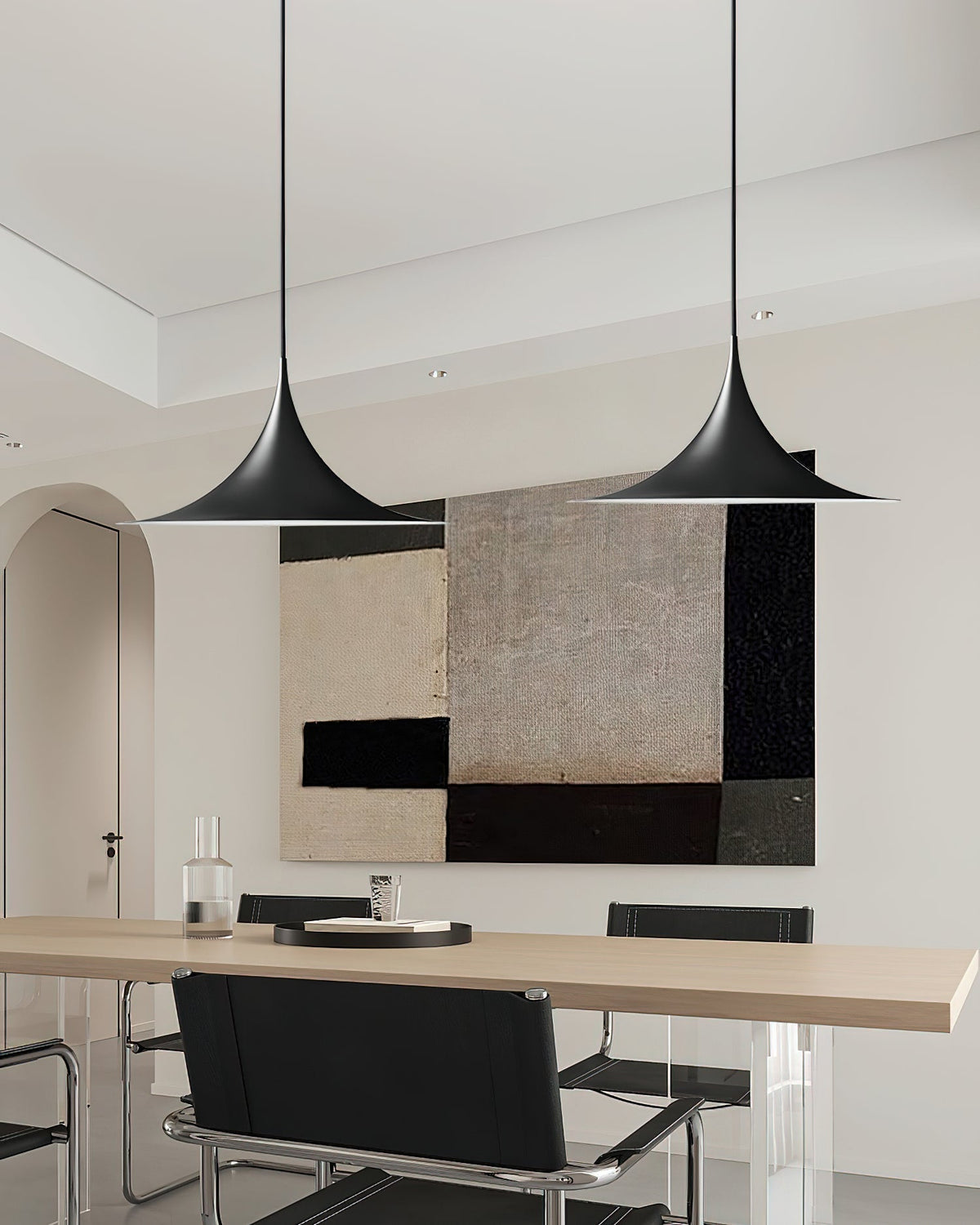 Viro Pendant Lamp Slim Neck and Wide Flare Contemporary Dining-Neutral Decor