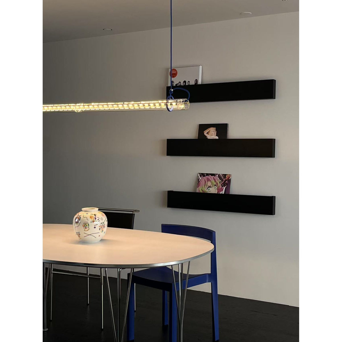 Eronexx Moderne Minimalisme Linéaire LED Verre Lumière Suspension-Cielum