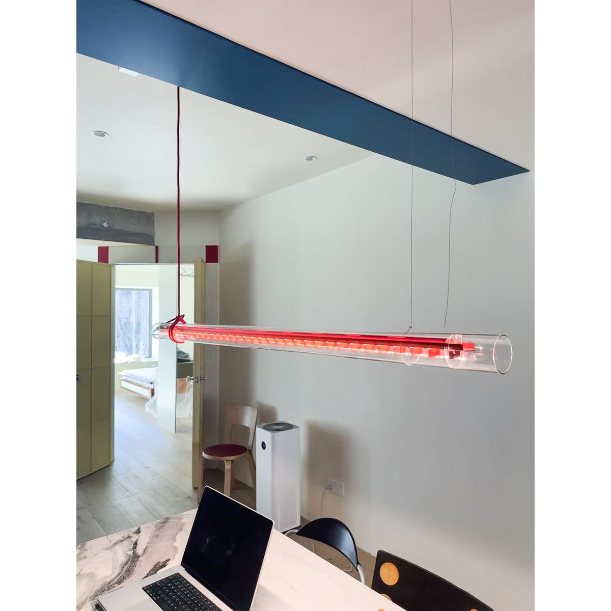 Eronexx Moderne Minimalisme Linéaire LED Verre Lumière Suspension-Cielum
