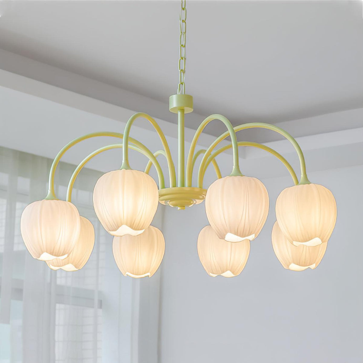 Dareya Lustre Tulipe en Verre Matcha