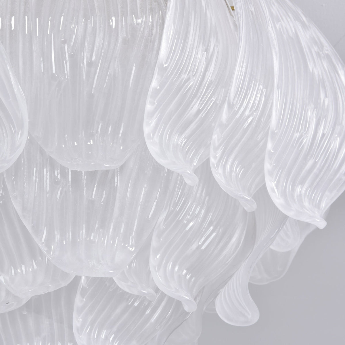 Orlius Plafonnier Murano Pétale Soufflé-Main Verre Applique Plafond