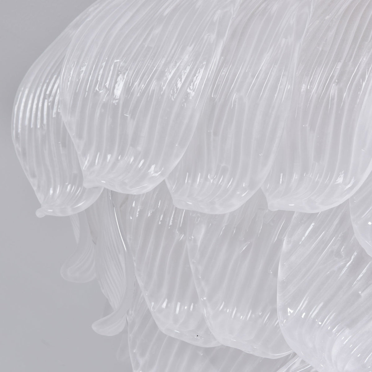 Orlius Plafonnier Murano Pétale Soufflé-Main Verre Applique Plafond