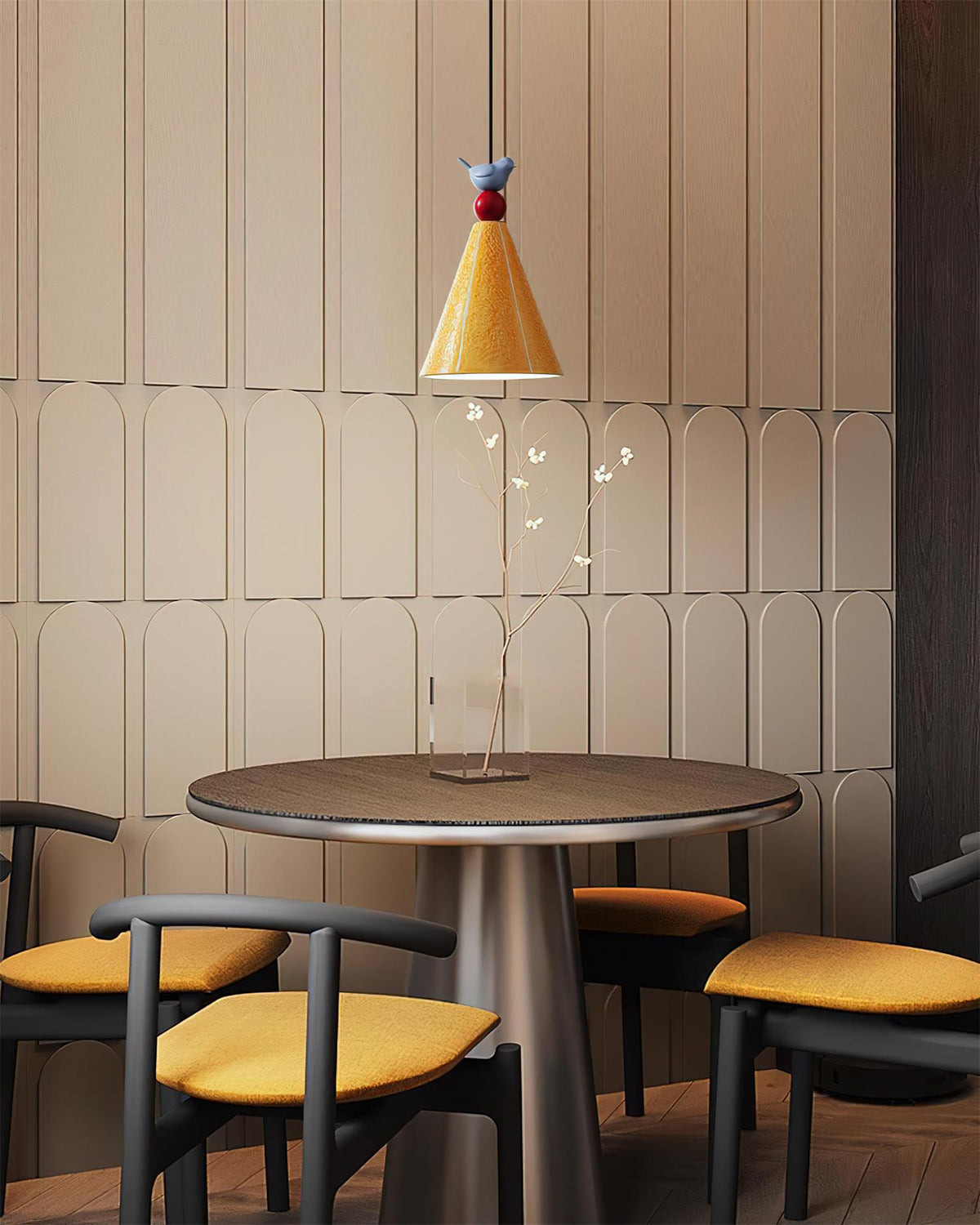 Virella Pendant Lamp Yellow Ceramic Bird Modern Playful-Neutral Decor